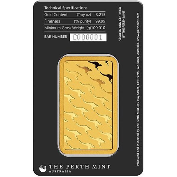 100 Gram Perth Mint Gold Bar (New w/ Assay)