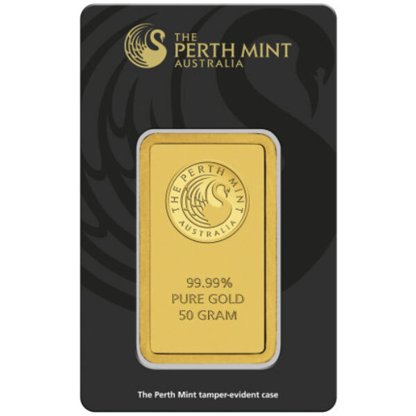 50 Gram Perth Mint Gold Bar (New w/ Assay)