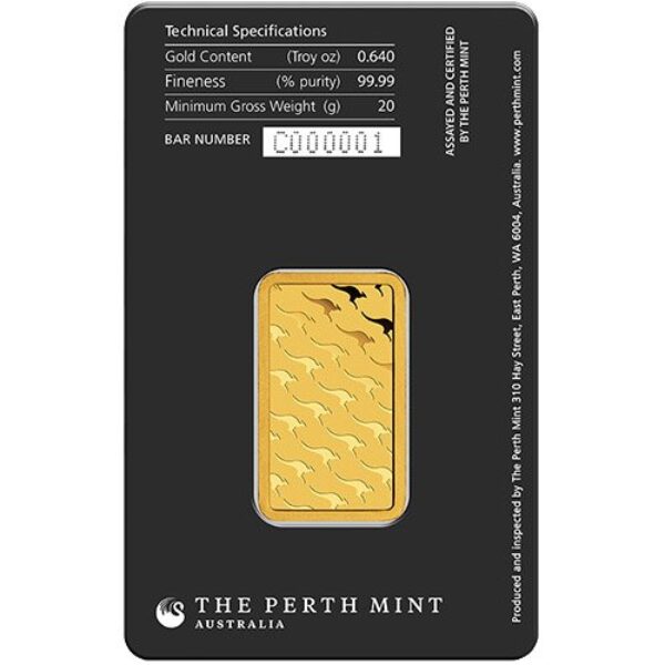 20 Gram Perth Mint Gold Bar (New w/ Assay)