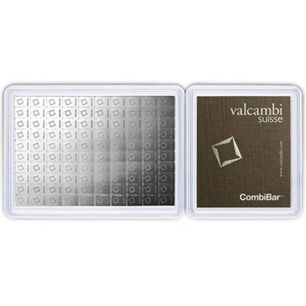 100 Gram Valcambi Silver CombiBar (100x1g w/ Assay)